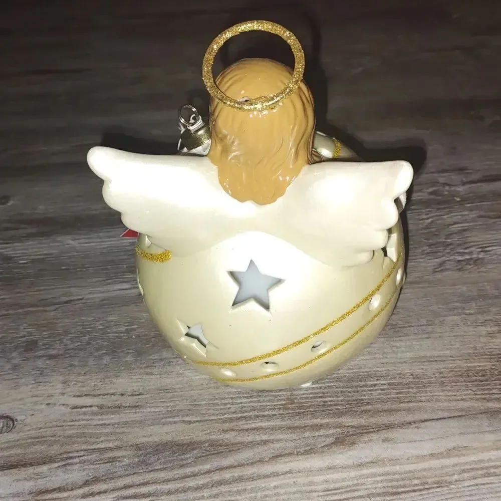 Home Reflections Light Up & Color Change Angel Christmas Ball Ceramic Decor